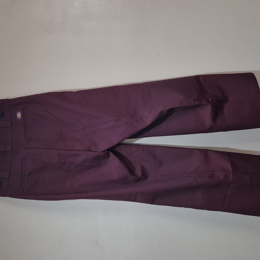 Dickies Women's Burgandy Wide leg Dress Pants - Picture 4 of 9